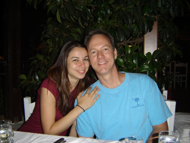 David Harrison and fiancée, Oana, in Greece.